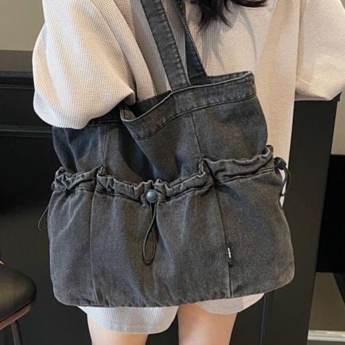 A4トートバッグ ギャザーデザイン 巾着トートバッグ