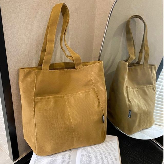 A4トートバック シンプル大容量キャンバストートバッグ