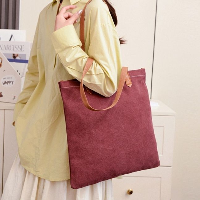 A4トートバック シンプル キャンバス トートバッグ