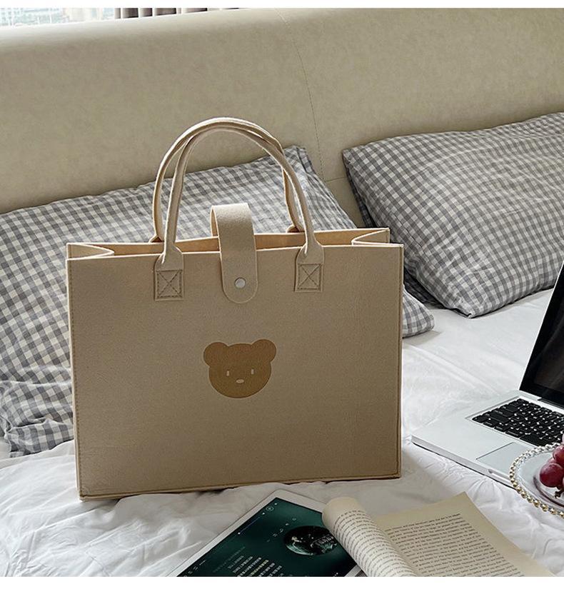 A4トートバッグ くまモチーフ 毎日使いのぬくもりバッグ