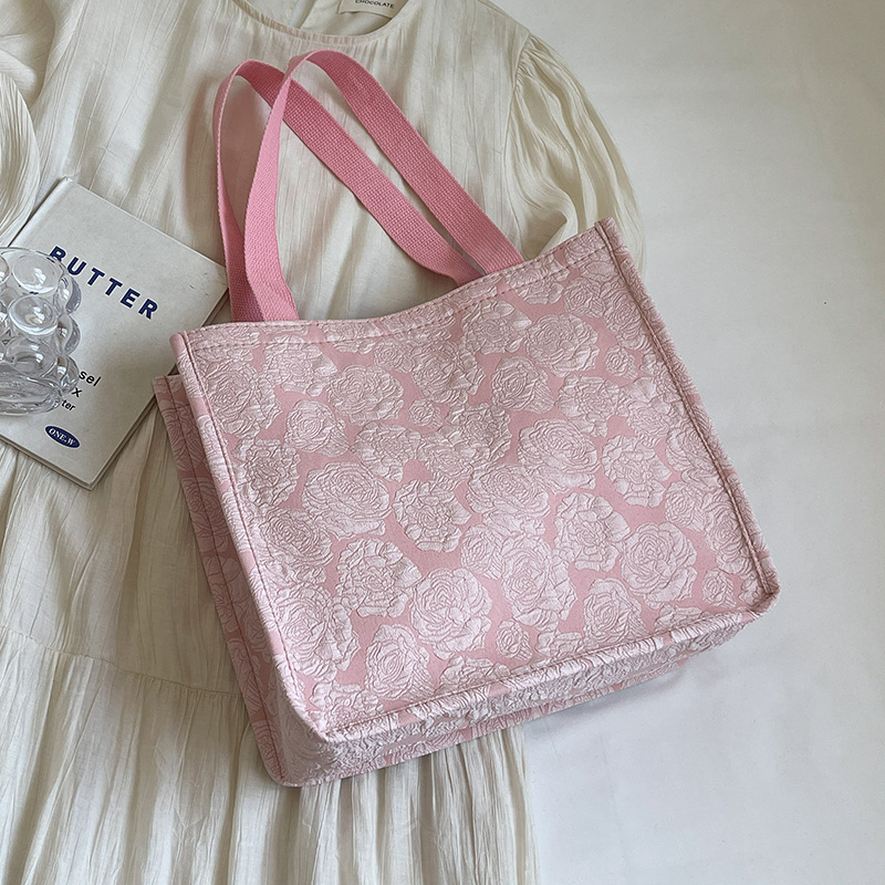 A4トートバッグ 優雅な薔薇模様 トートバッグ