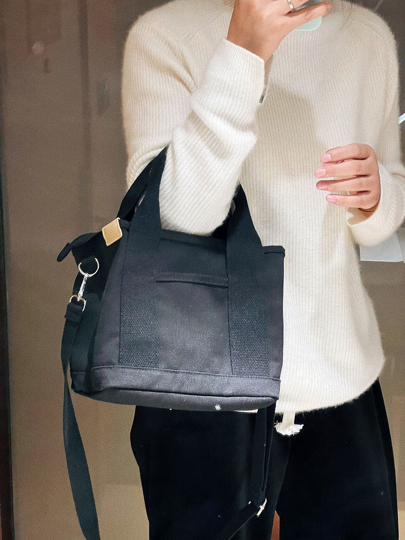 A4トートバッグ シンプル帆布 マチ広トート