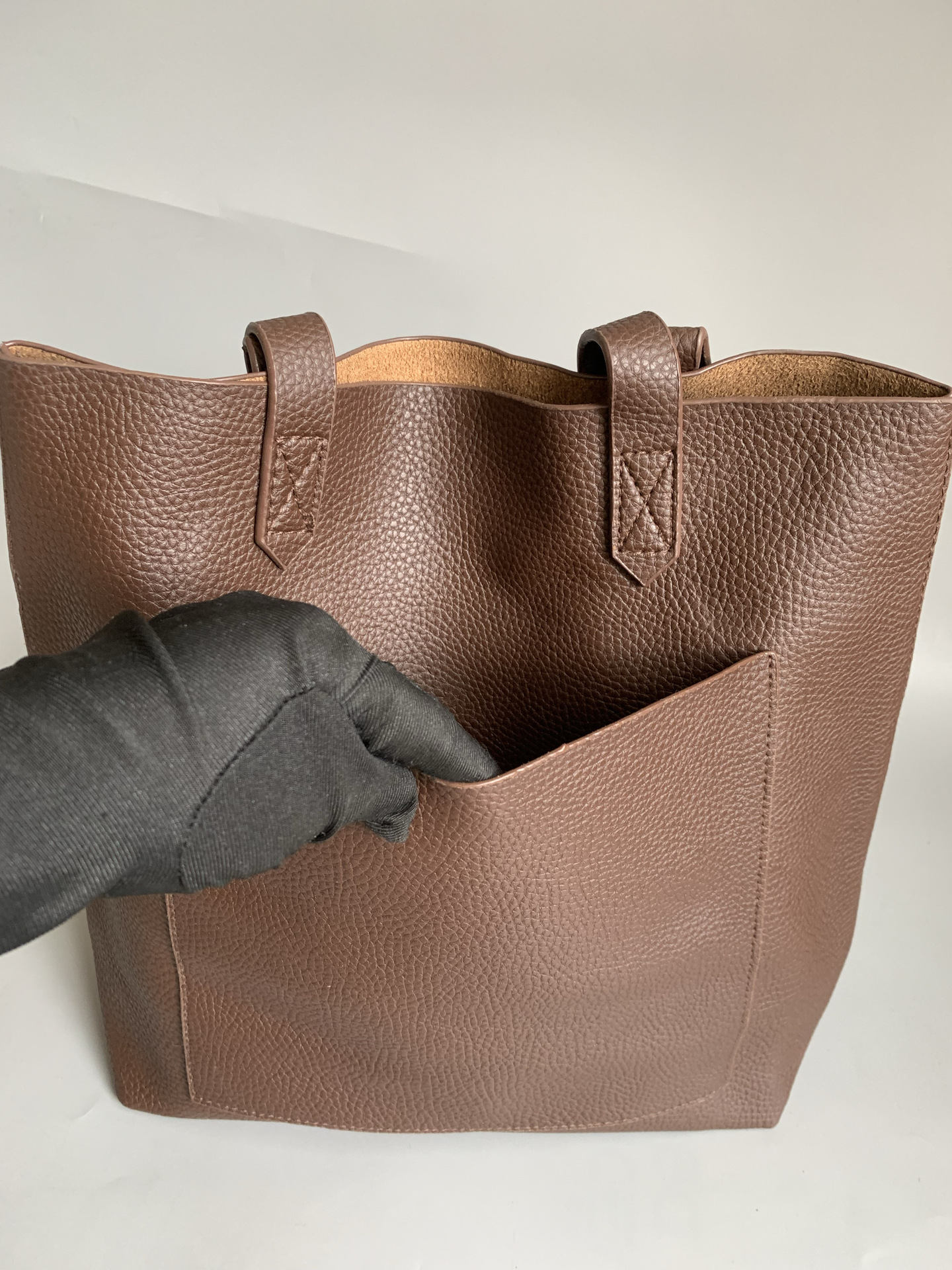 A4トートバッグ 上質本革シンプル縦型肩掛け鞄