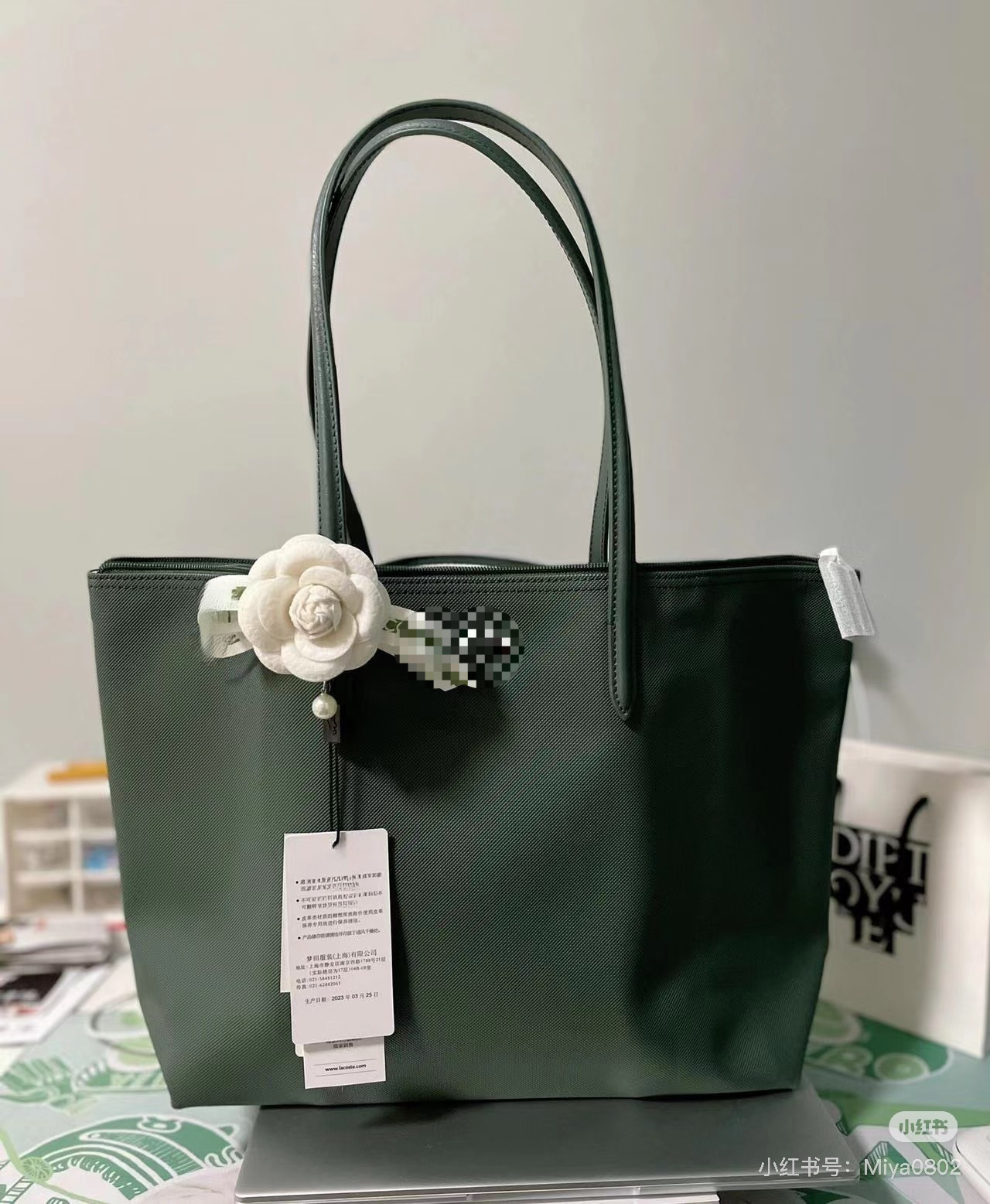 A4トートバッグ リボン付き上品シンプルトート