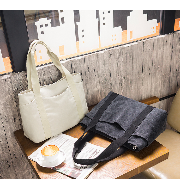 A4トートバッグ シンプル美人 帆布トートバッグ