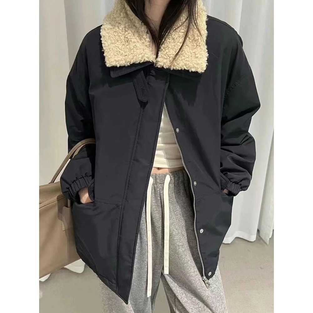 ジャージ レディース ボアカラー 中綿ジャージブルゾン