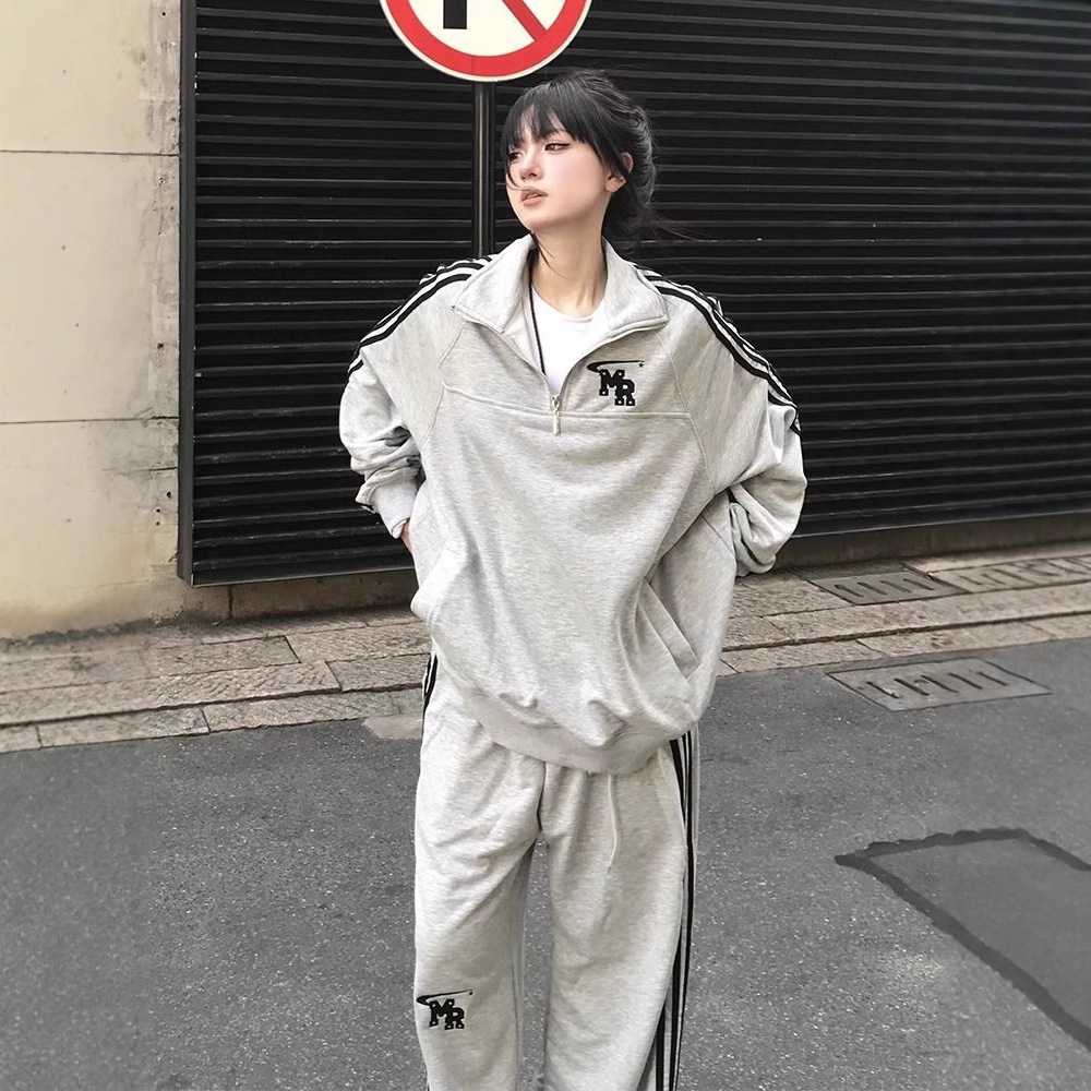 ジャージ レディース ゆったりルーズシルエット セットアップ スウェット