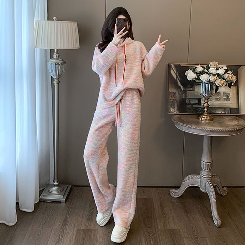 ジャージ レディース もこもこ素材 ゆったりルームウェア上下セット