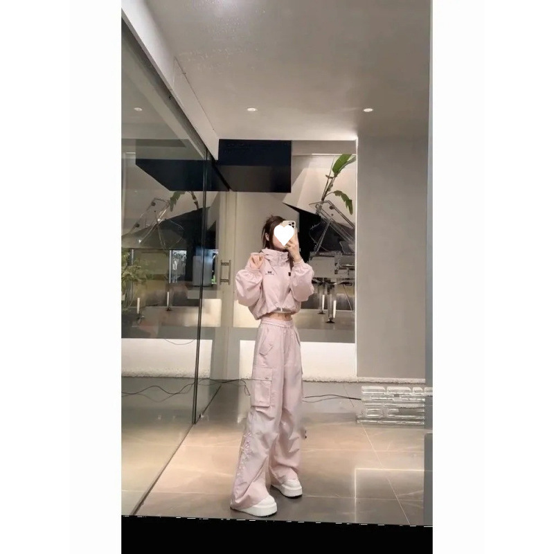 ジャージ レディース ゆったりカーゴセットアップ トレーナー パンツ