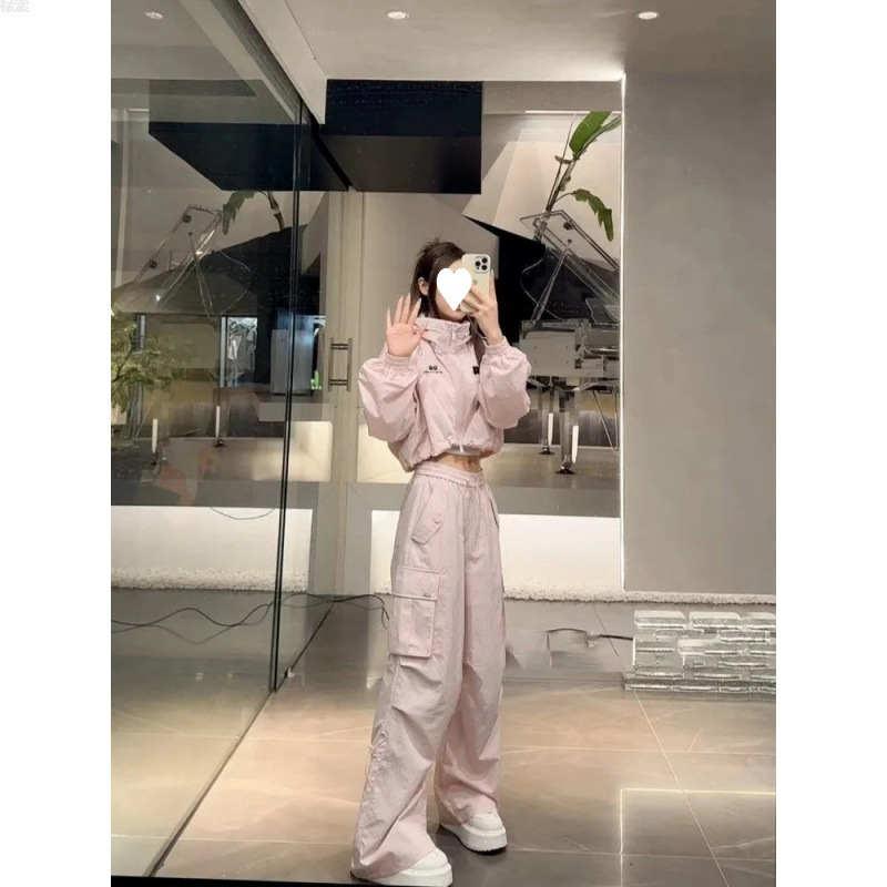 ジャージ レディース ゆったりカーゴセットアップ トレーナー パンツ