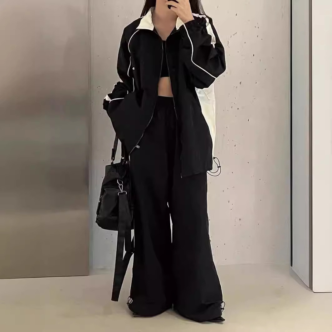 ジャージ レディース ゆったりラインスポーツセットアップ