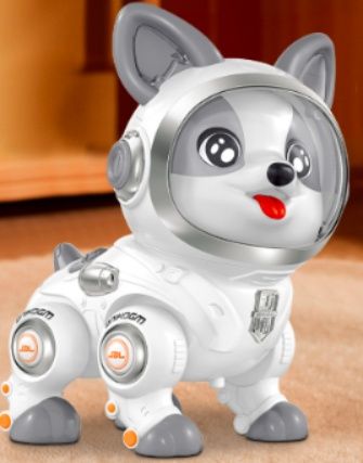 宇宙服を着たかわいい多機能ダンスaiロボット犬