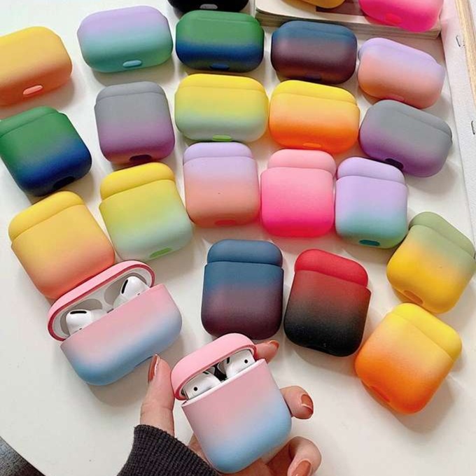 かわいい シリコン グラデーションカラー シンプル AirPods/AirPodsproケース