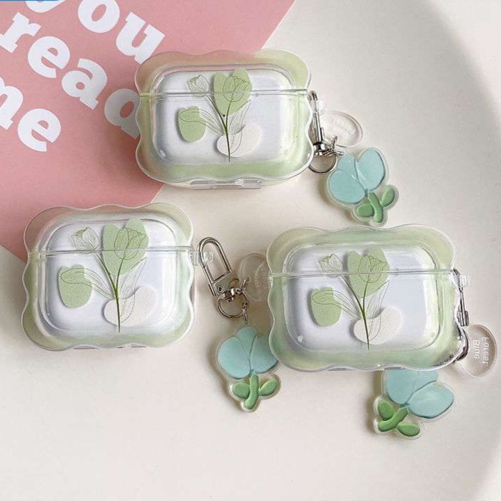 AirPods 押し花風 葉デザイン AirPods Pro ケース