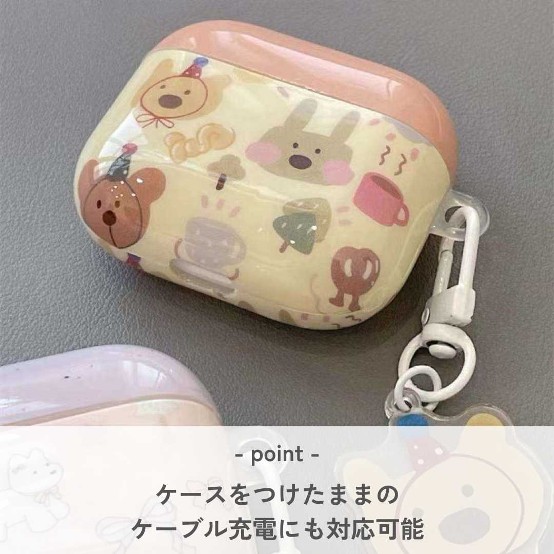 かわいい動物イラスト AirPods/AirPodsproケース