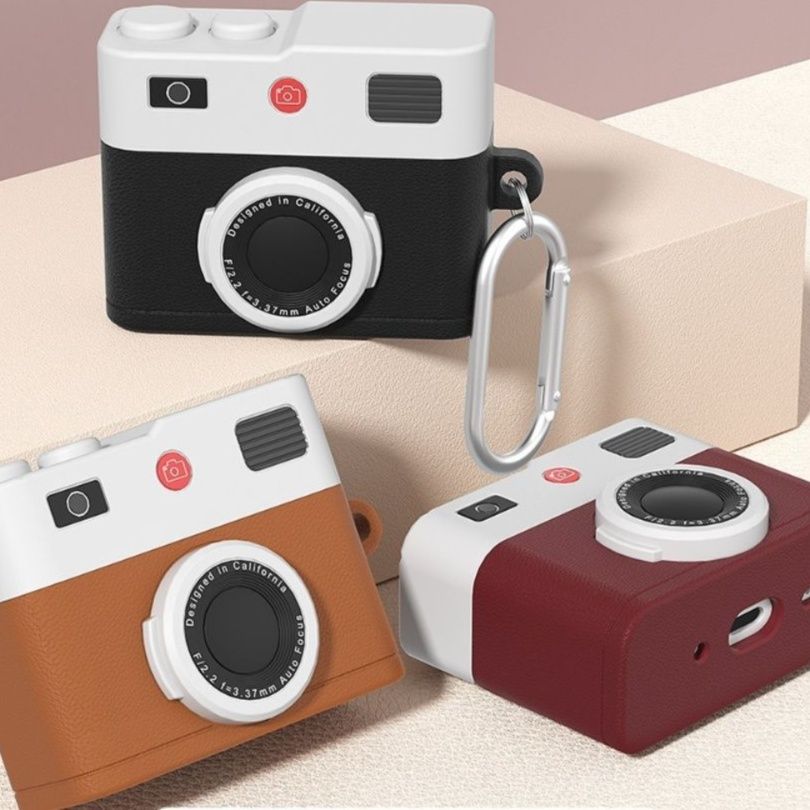 AirpodsケースAirpodsProレトロカメラ型立体デザイン保護ケース
