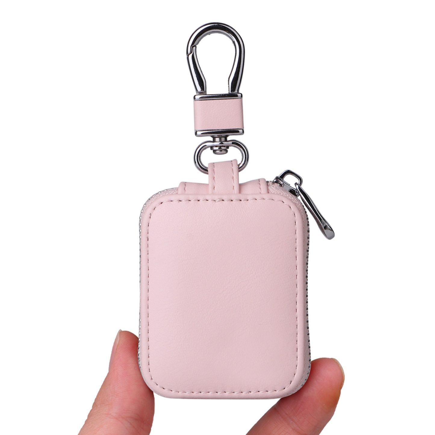 AirpodsケースAirpodsファスナー式レザー調保護ケースカラビナ付き