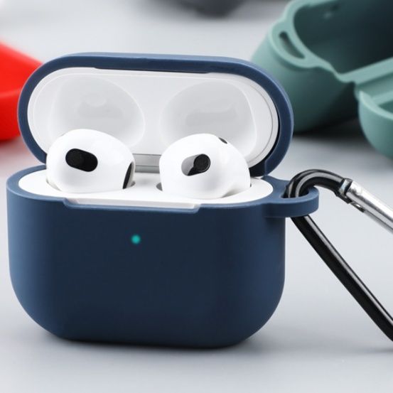 Airpodsケース シリコン製保護ケースカラビナ付き