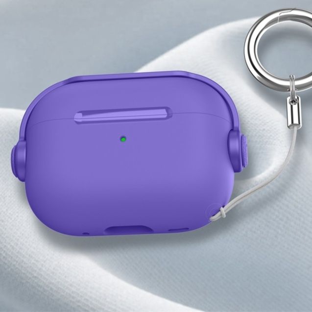 Airpodsケース AirPods Pro 第三世代 細砂質感シリコン製キーリング付き保護ケース