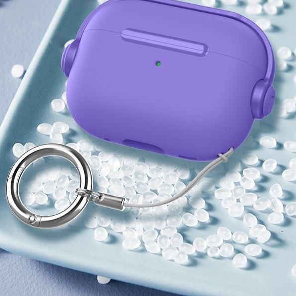 Airpodsケース AirPods Pro 第三世代 細砂質感シリコン製キーリング付き保護ケース