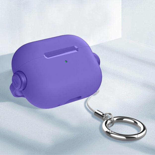 Airpodsケース AirPods Pro 第三世代 細砂質感シリコン製キーリング付き保護ケース