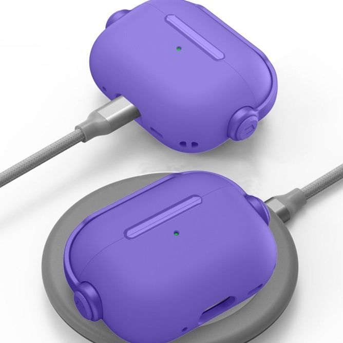 Airpodsケース AirPods Pro 第三世代 細砂質感シリコン製キーリング付き保護ケース