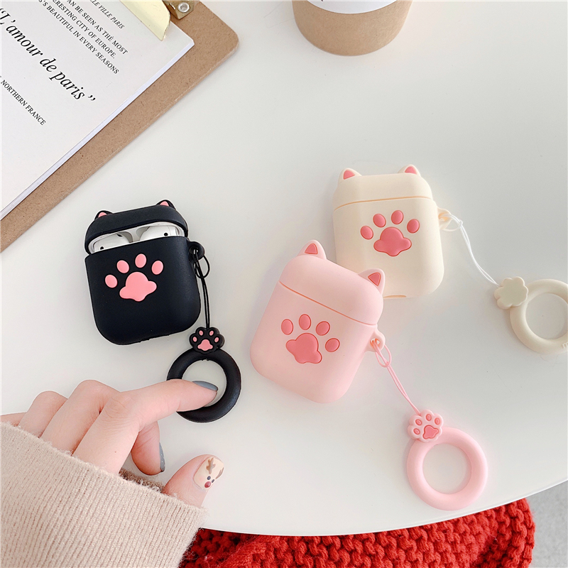 Airpodsケース 猫の肉球付き保護カバー AirPods ケース