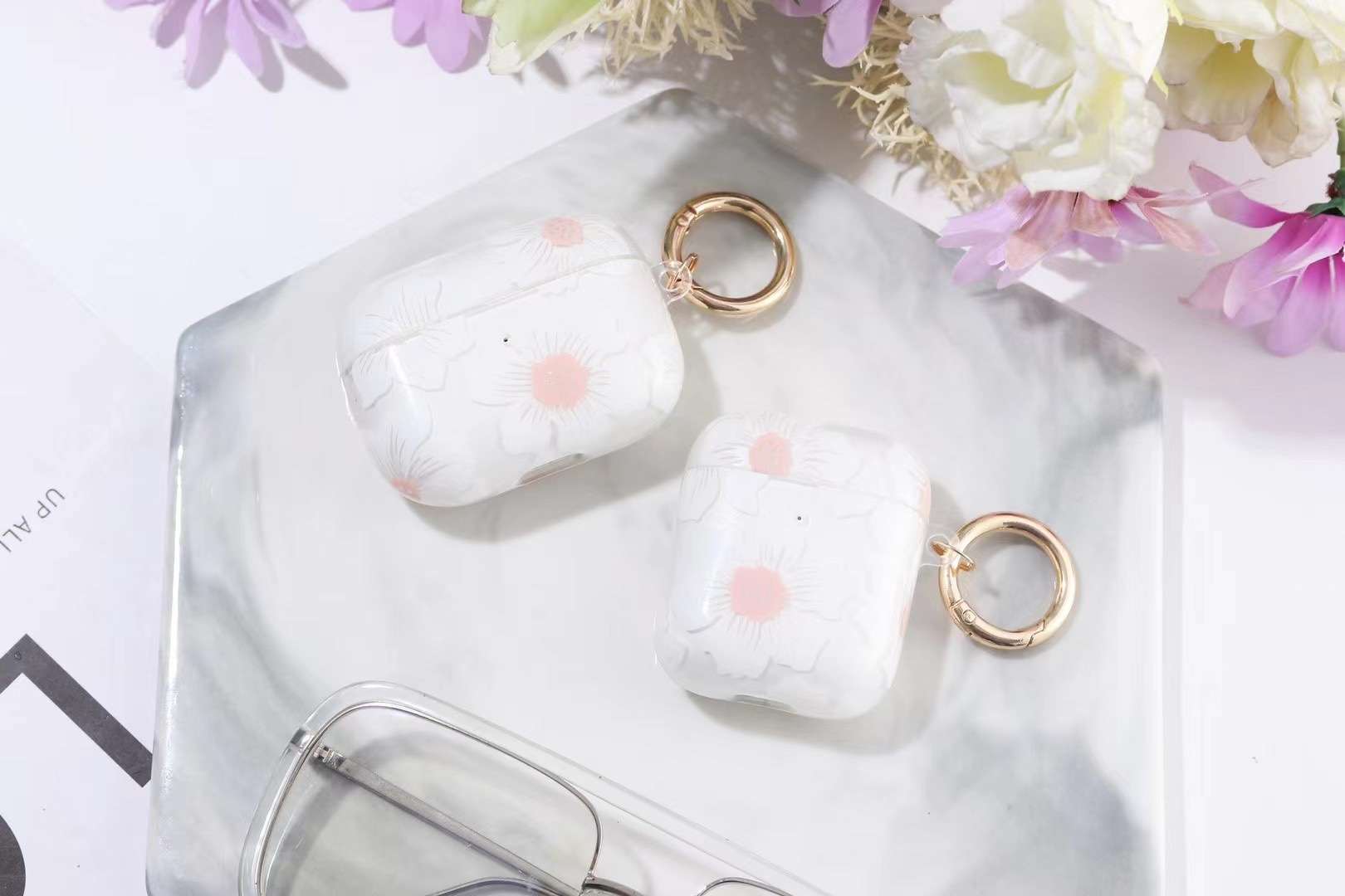 花柄アートデザインAirPodsproケース
