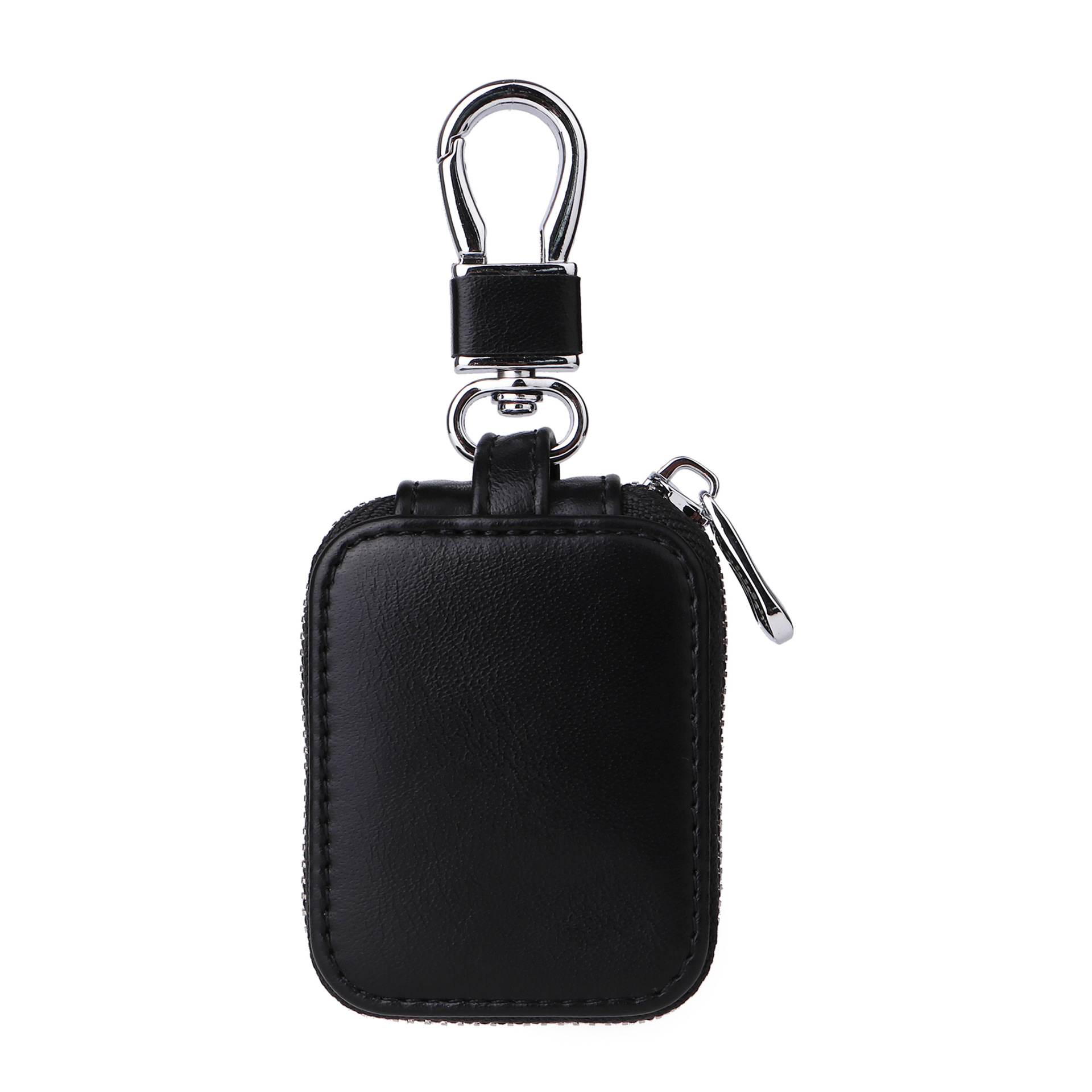 AirpodsケースAirpodsファスナー式レザー調保護ケースカラビナ付き