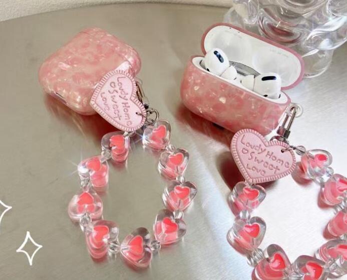 Airpodsケース AirPods pro3対応 ピンクハート保護ケース