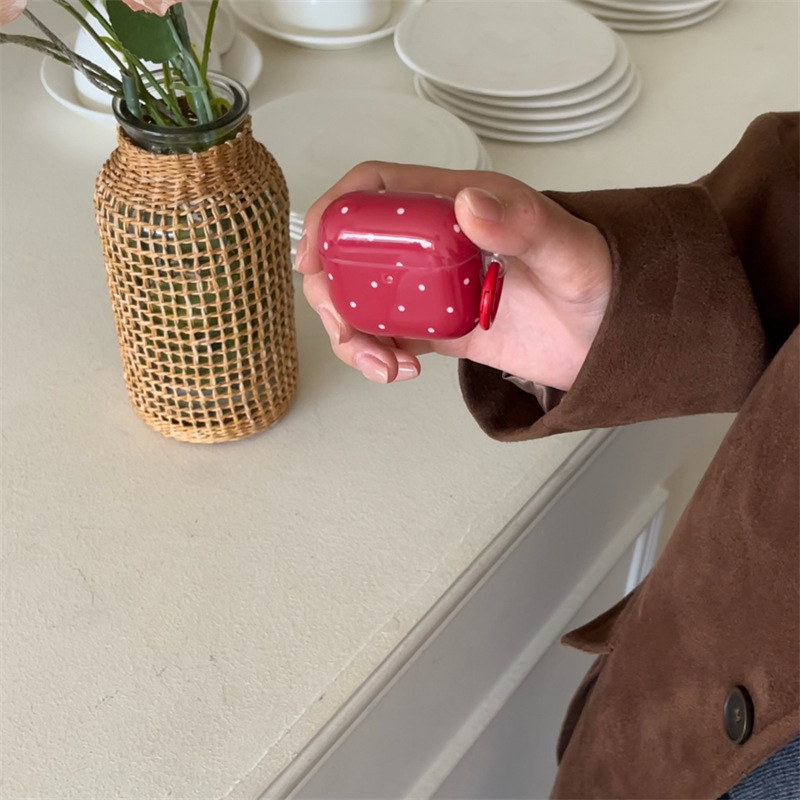 Airpodsケース AirPods Pro 第三世代 水玉ドット柄ハードケースカバー