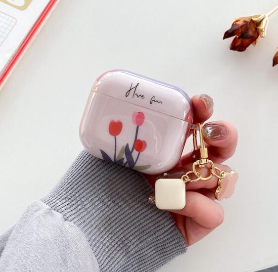 Airpodsケース AirPods pro3対応 花柄保護ケース