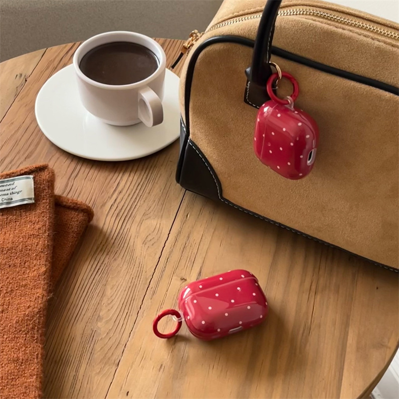 Airpodsケース AirPods Pro 第三世代 水玉ドット柄ハードケースカバー