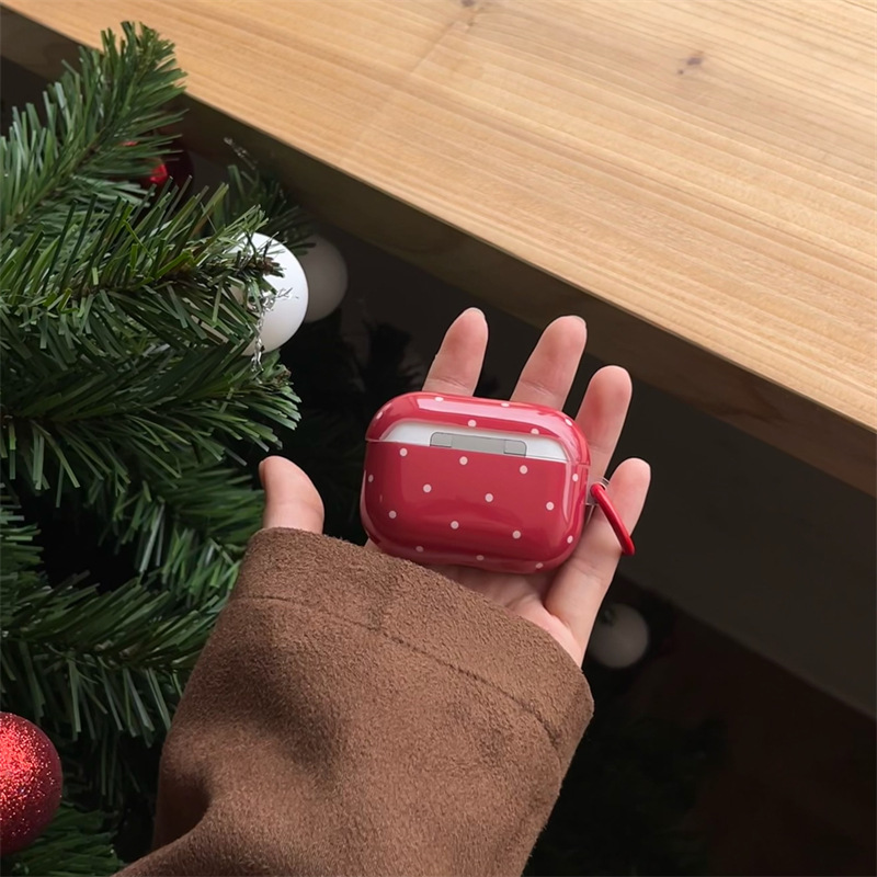 Airpodsケース AirPods Pro 第三世代 水玉ドット柄ハードケースカバー