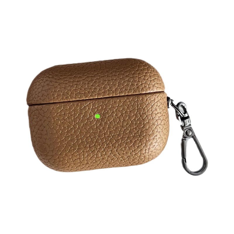 Airpodsケース AirPods Pro 第三世代 型押しレザー調カラビナ付き保護ケース