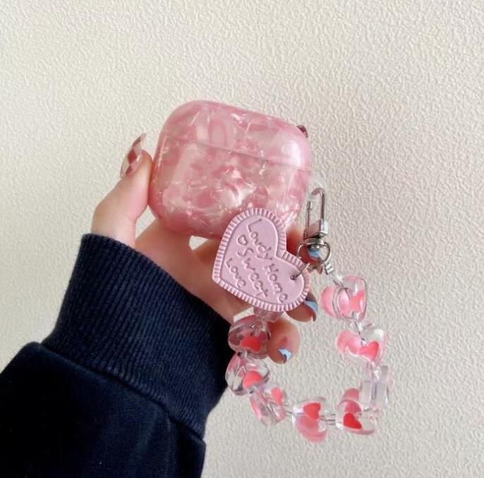 Airpodsケース AirPods pro3対応 ピンクハート保護ケース