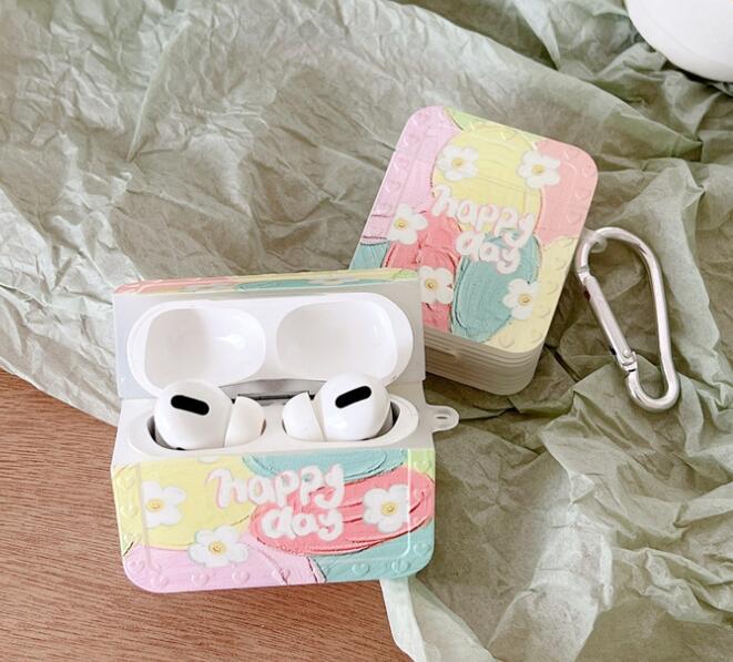 Airpodsケース AirPods pro3対応 花柄保護ケース カラビナ付き