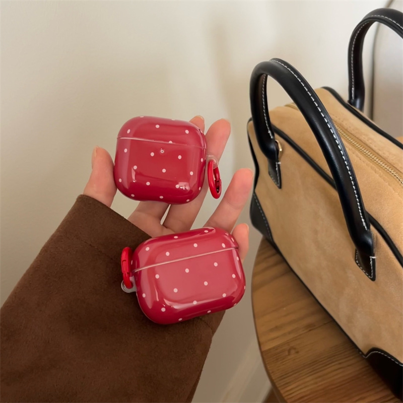 Airpodsケース AirPods Pro 第三世代 水玉ドット柄ハードケースカバー