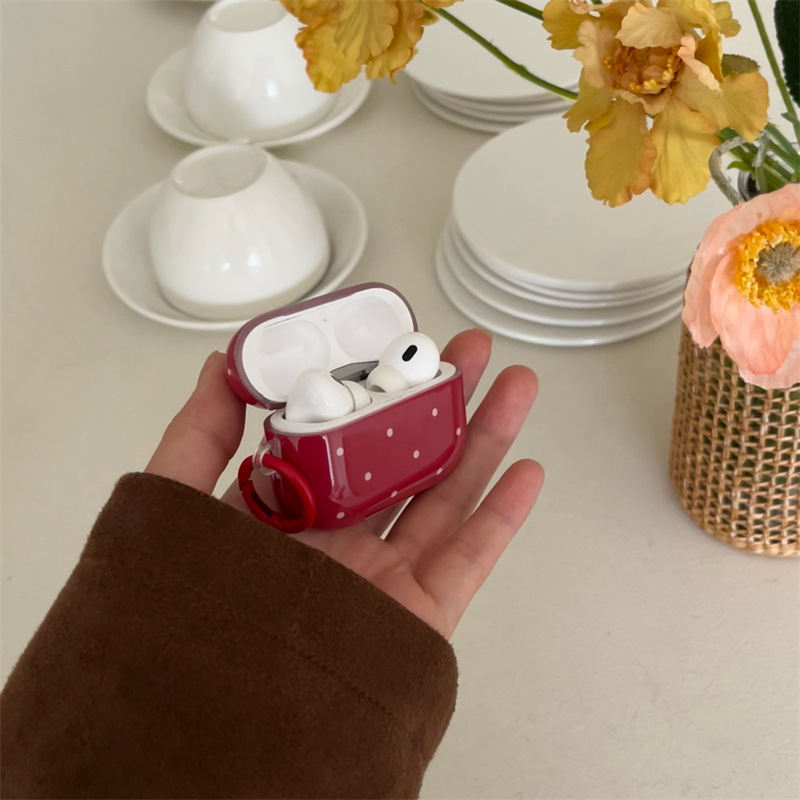Airpodsケース AirPods Pro 第三世代 水玉ドット柄ハードケースカバー