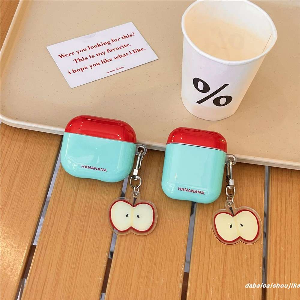 リンゴチャーム付きAirPodsproケース