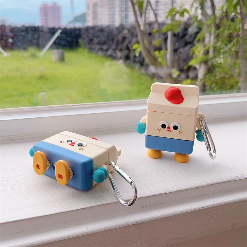 AirpodsケースAirpodsPro立体ロボット人形デザイン保護ケース