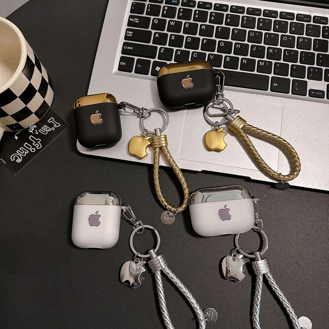 AirPodsproケース AirPods ケース 高級革調キーホルダー付き