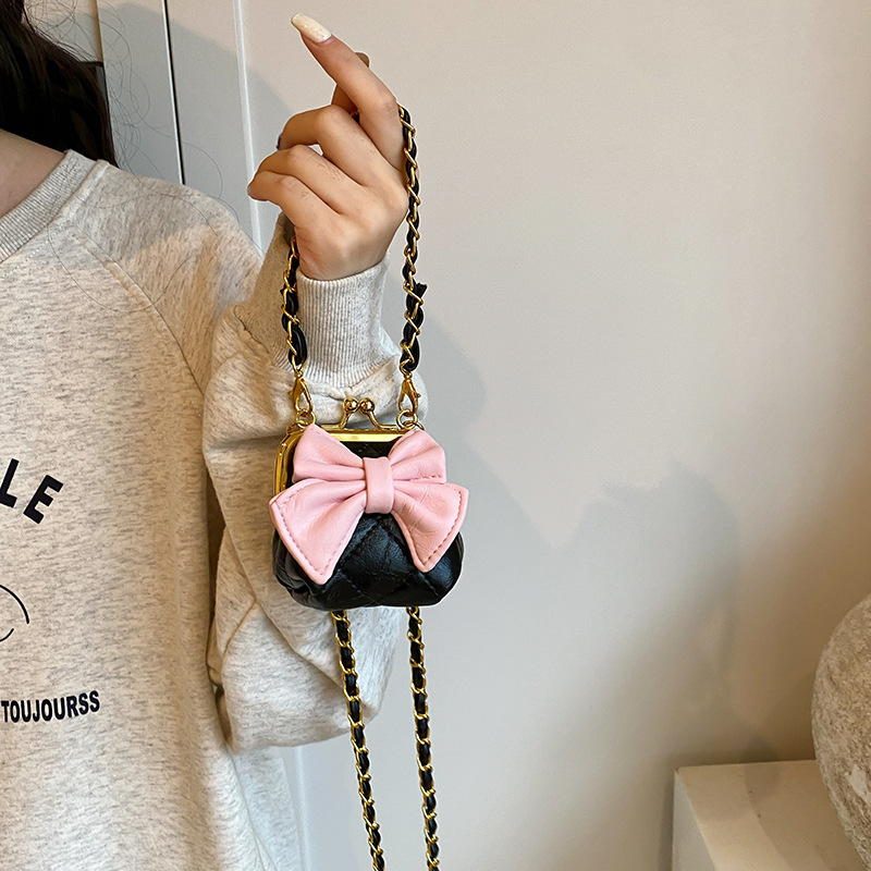 Airpodsケース リボン付きミニ肩掛けケース8色