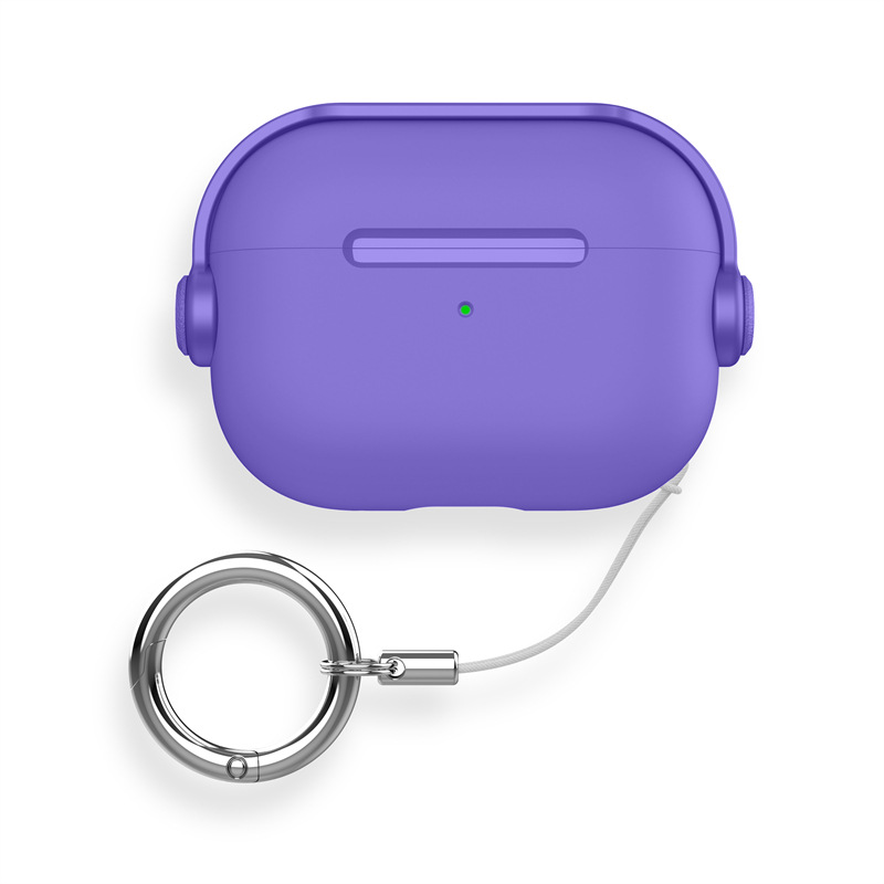 Airpodsケース AirPods Pro 第三世代 細砂質感シリコン製キーリング付き保護ケース