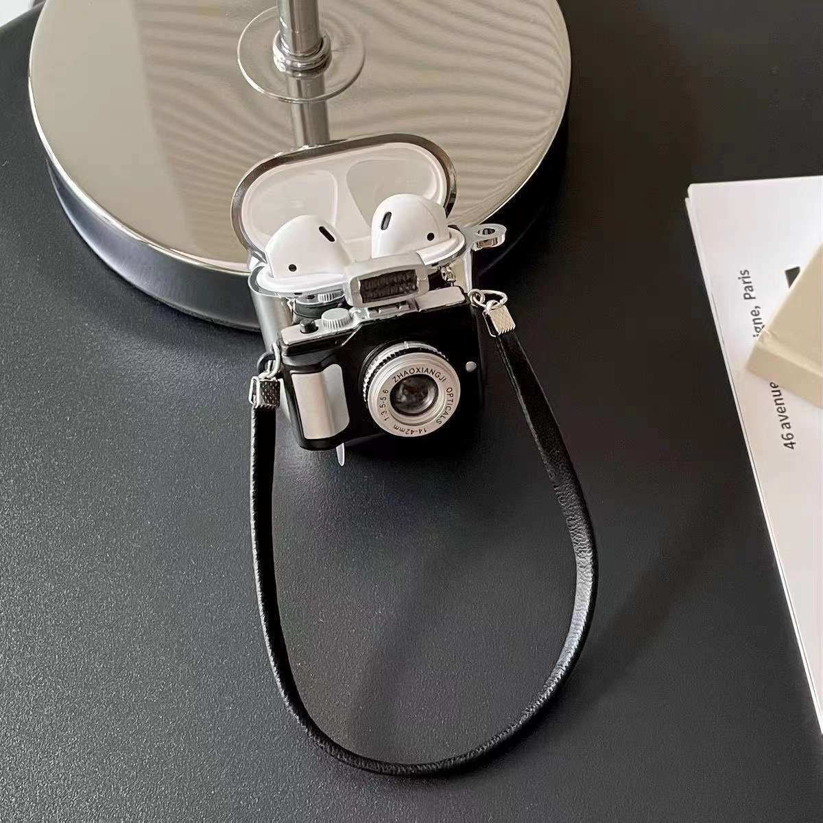 AirPodsproケース ミニチュアレトロカメラ型 AirPods ケース