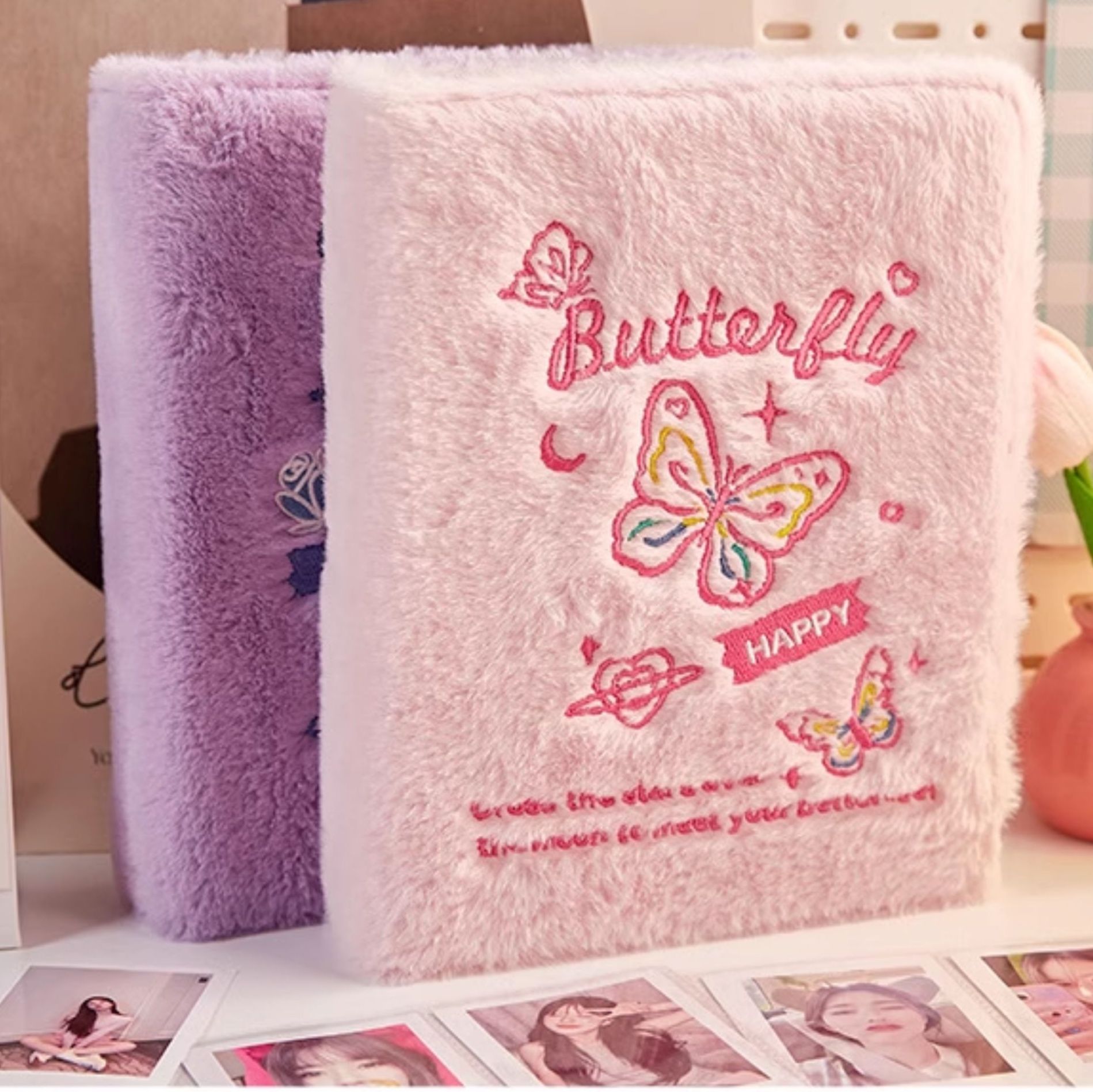 アルバム 蝶々刺繍ふわふわアルバム写真整理帳