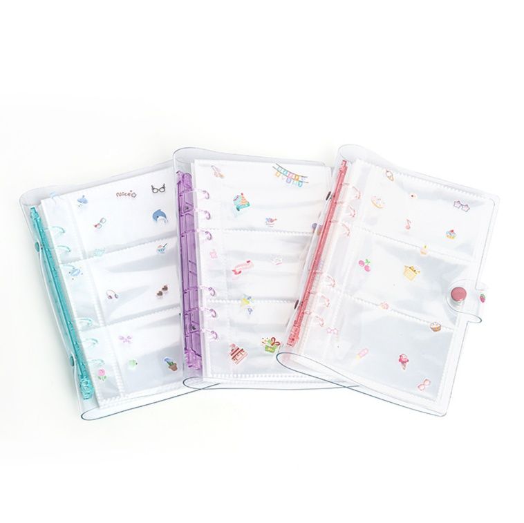 アルバム 透明素材可愛いモチーフ付きチェキ収納アルバム