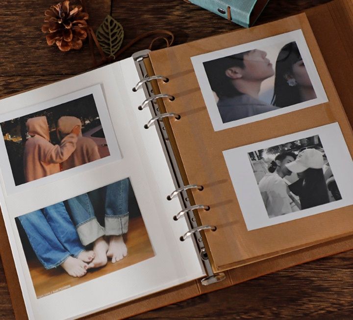 アルバム 革製リング式手作りフォトアルバム