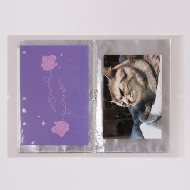 アルバム 透明ポケット付きリング式フォトアルバム