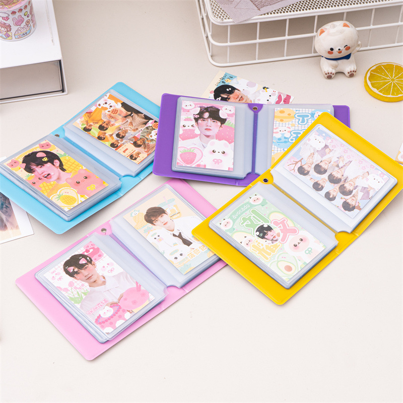 アルバム 月とカメラデザイン格子柄チェキ保管アルバム